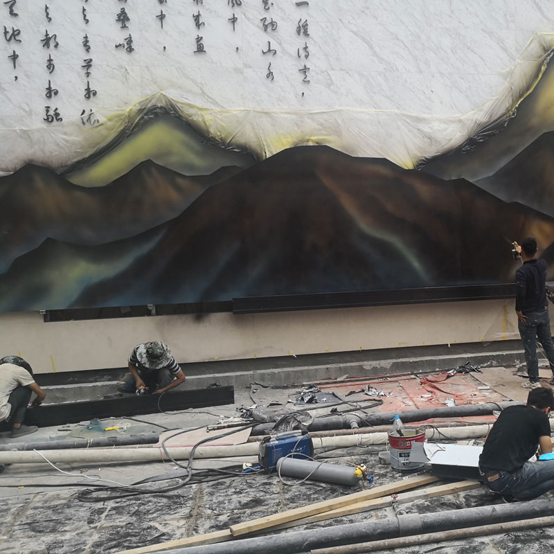 91视频污污污园林景墙山水画